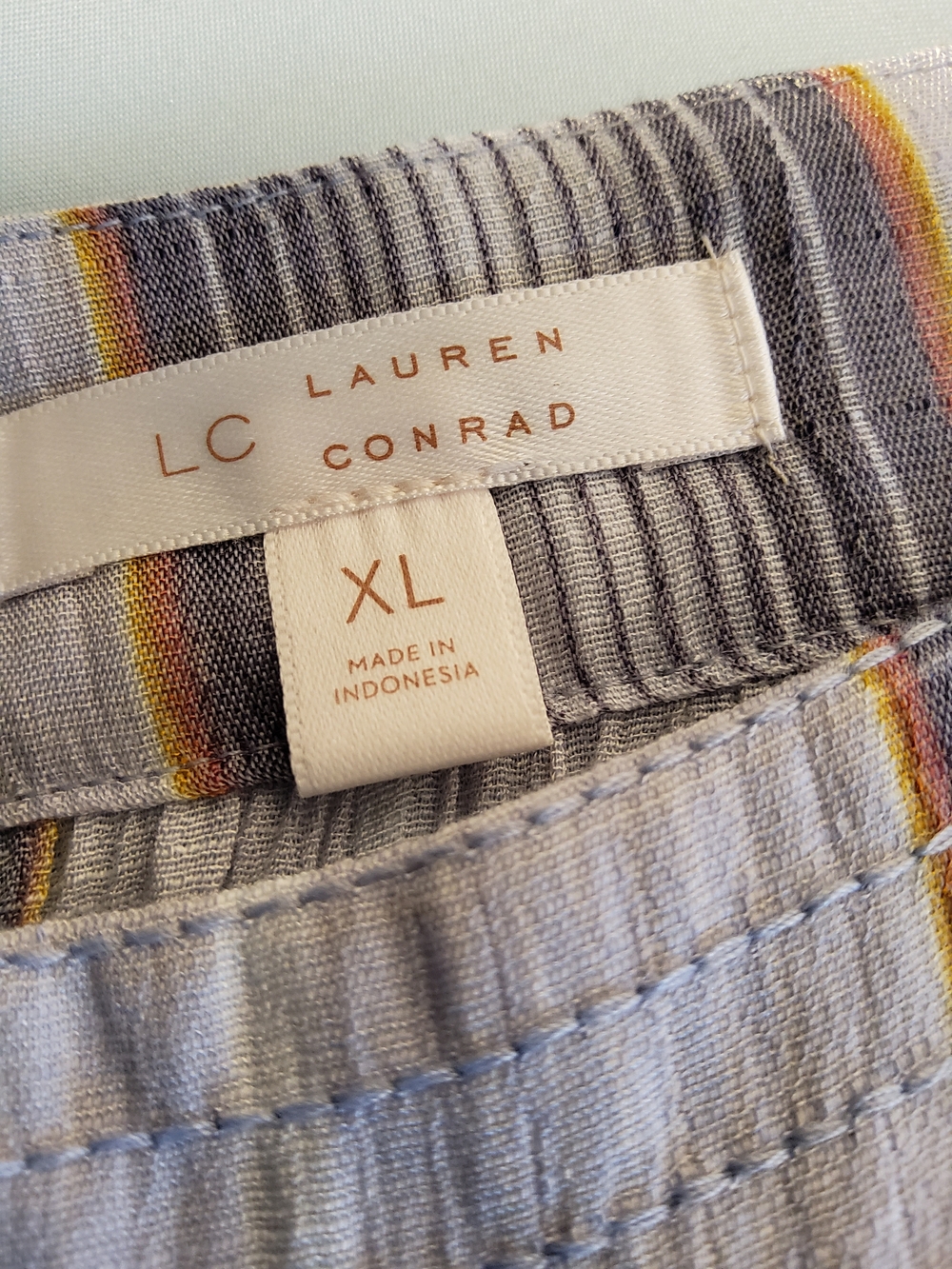 LC Lauren Conrad Light Blue Plaid Square-Neck Blouse - Picture 9 of 9